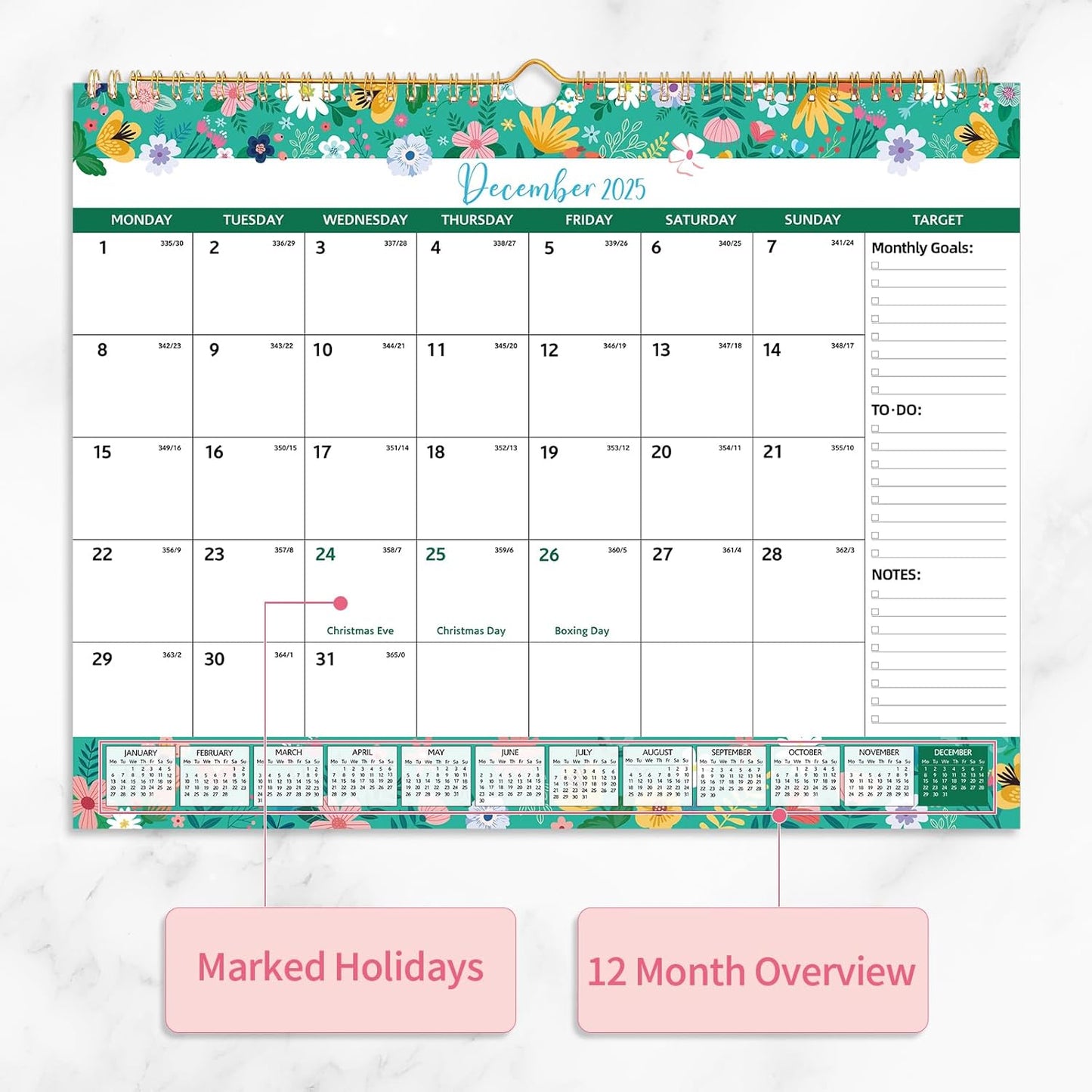 2025-2026 Wall Calendar – 18-Month Planner for Organization & Productivity