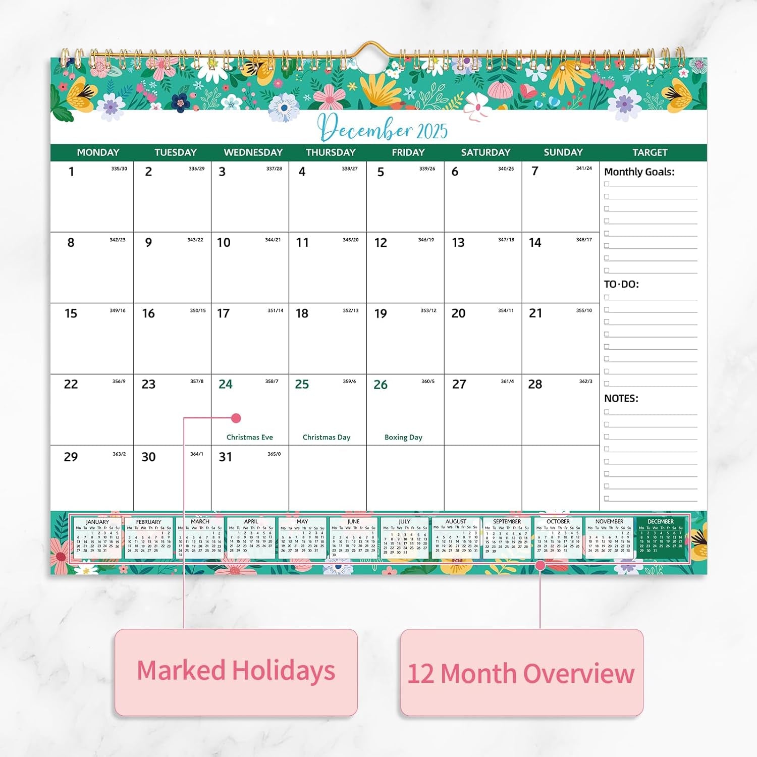 2025-2026 Wall Calendar – 18-Month Planner for Organization & Productivity