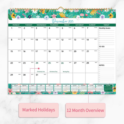 2025-2026 Wall Calendar – 18-Month Planner for Organization & Productivity