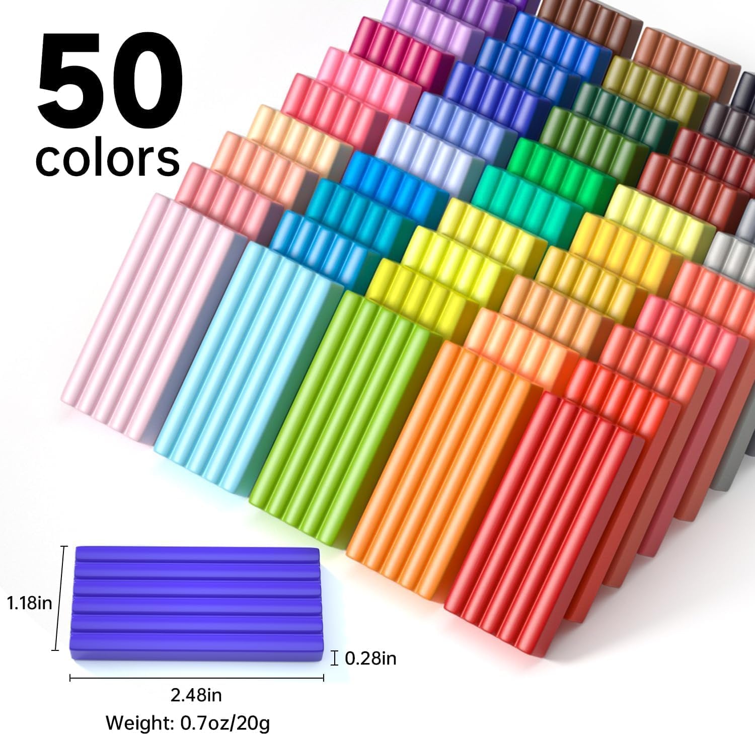 Shuttle Art 50-Colour Polymer Clay Kit – Soft Oven-Bake Modeling Clay with Tools & Accessories