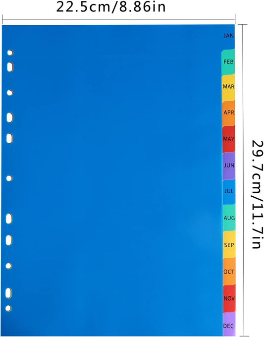A4 Monthly File Dividers – Pack of 5 for Organized Filing