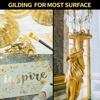 LUVBOATE Gold Leaf Gilding Kit – Complete 100-Piece Set with Adhesive, Varnish & Tools