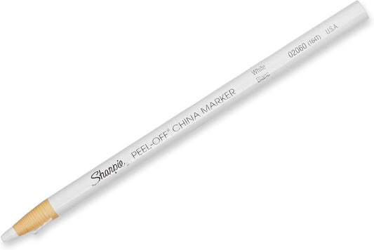 Sharpie Peel off China Markers | Fine Point | White | Wax Marks on Glass & Plastic | 12 Count