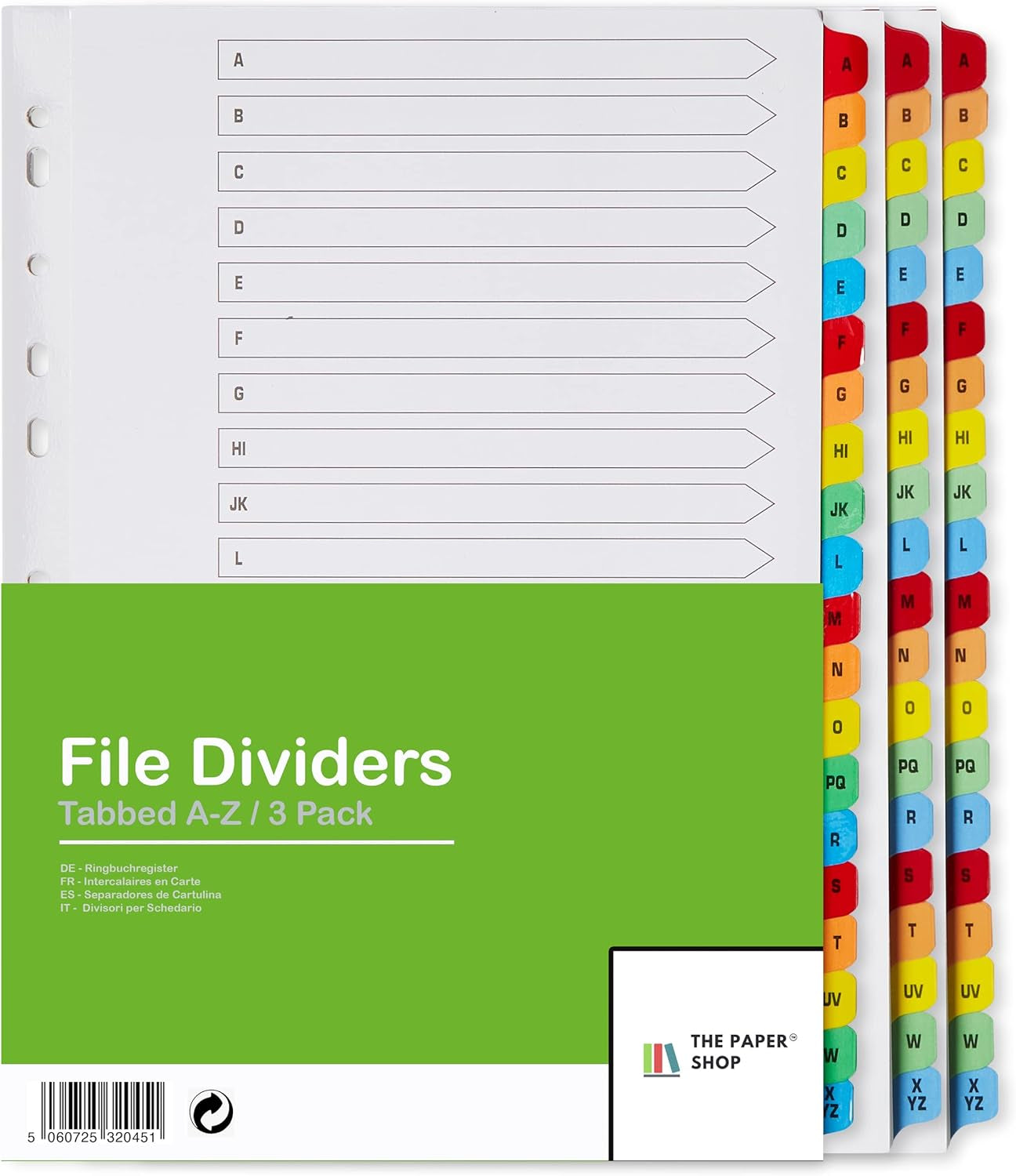 A4 A-Z File Dividers – Durable & Alphabetically Organized for Easy Filing