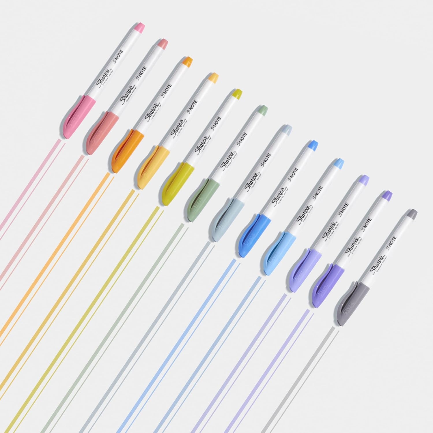 Sharpie S-Note Highlighter Pens | Part Art Marker Pen, Part Highlighter to Draw, Write & More | Assorted Pastel Colours | Chisel Tip | 12 Count
