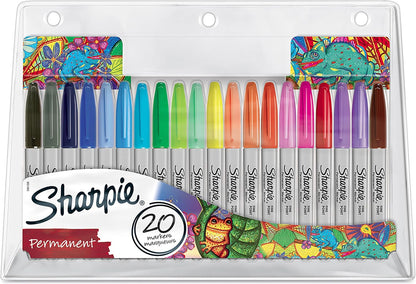 Sharpie Permanent Markers | Fine Point for Bold Details | Electro Pop & Assorted Original Colours | 24 Marker Pens