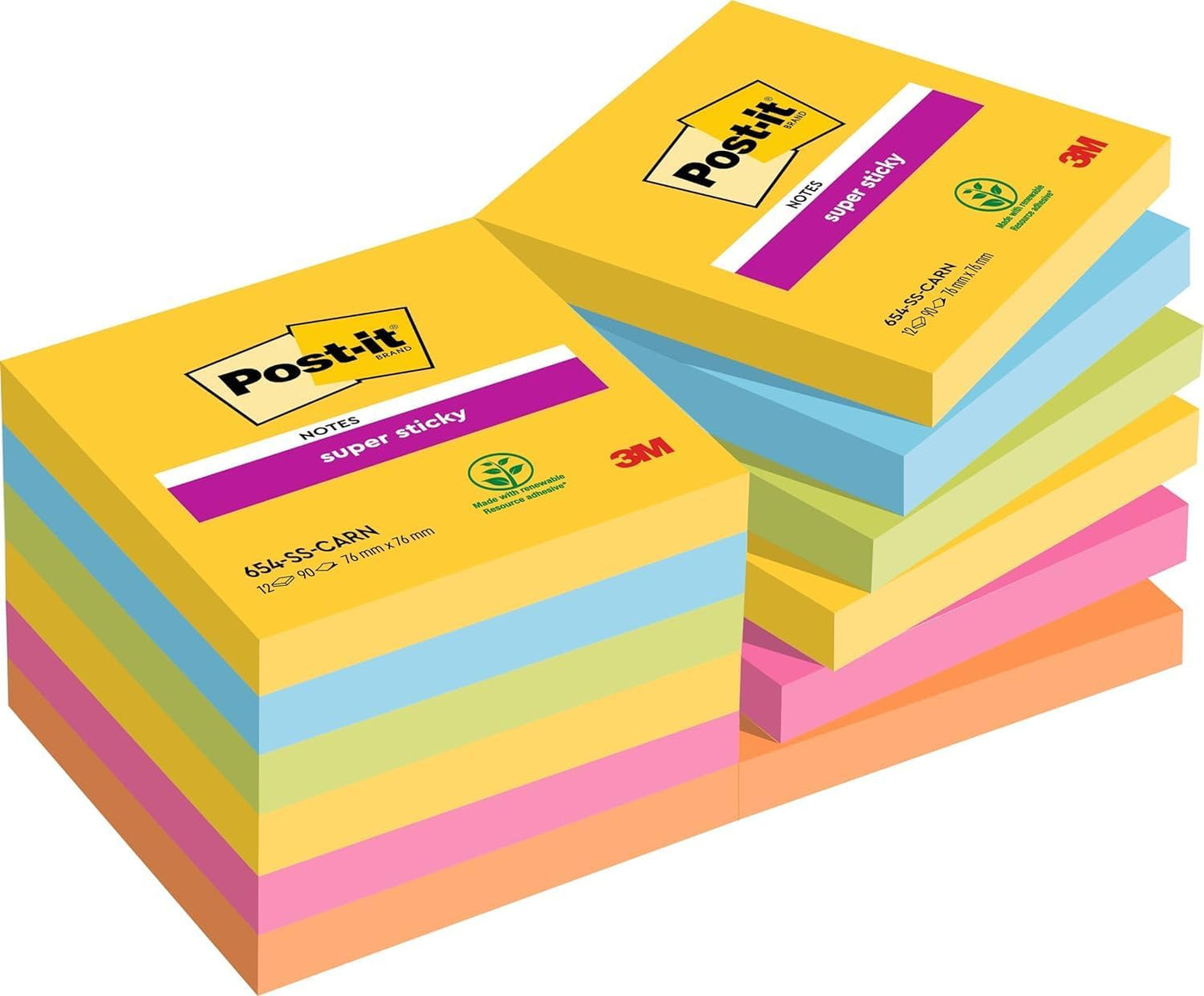 Post-it Super Sticky Notes – Extra Strong Adhesion for Hard-to-Stick Surfaces