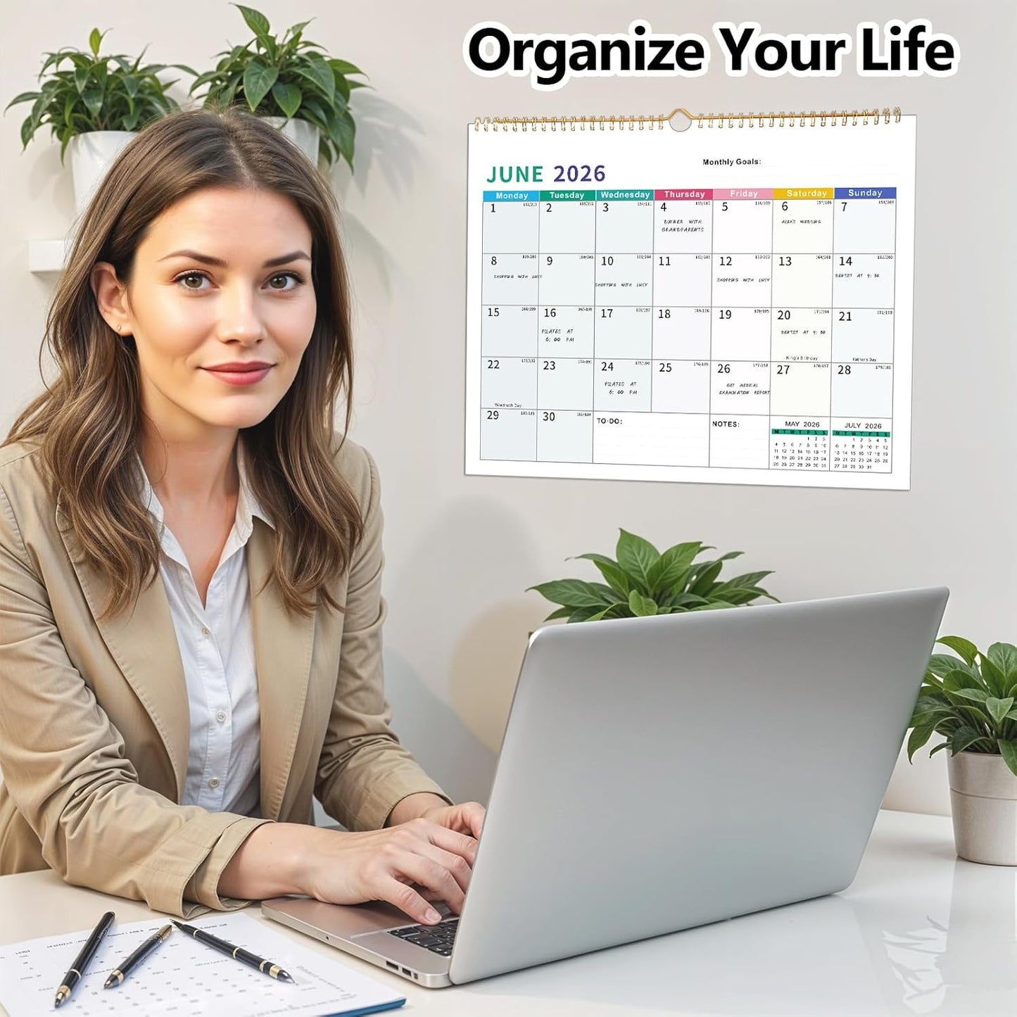 2025-2026 Wall Calendar – 18-Month Planner for Organization & Productivity