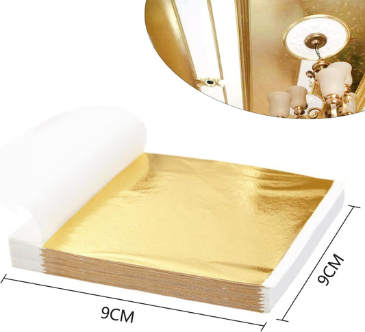 CONNECTION 300 Sheets Gold Leaf Sheets Gold Leaf for Art Gold Foil Sheets Gold Leaf Kit for Painting,Nail Art,Picture Frames,Crafts,Diy Projects,Furniture and Multi Artistic Decoration(3 Colors)