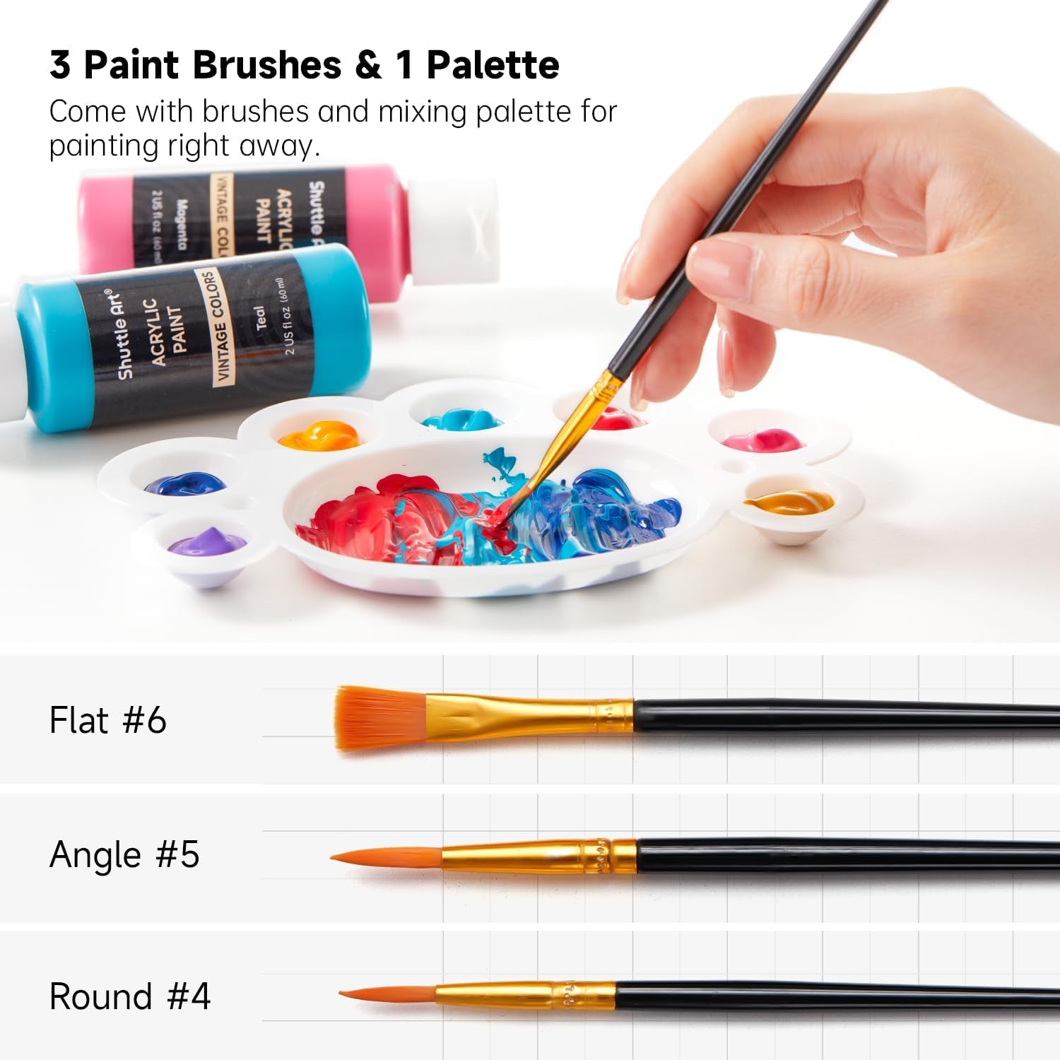 Shuttle Art 25-Colour Vintage Acrylic Paint Set – Rich, Timeless Shades for Art & Crafting