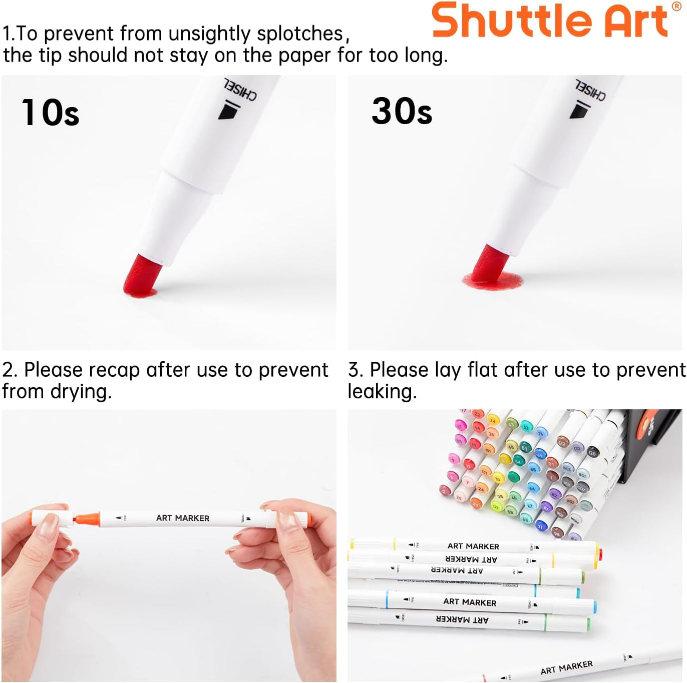 Shuttle Art 60-Colour Dual Tip Marker Set + Blender