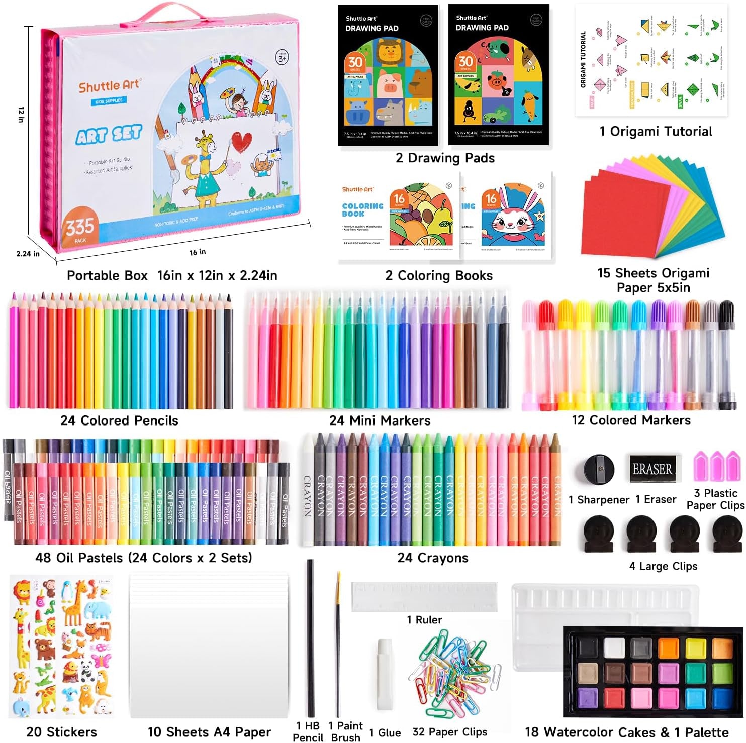 Shuttle Art 335-Piece Kids Art Set – A Complete Creative Kit