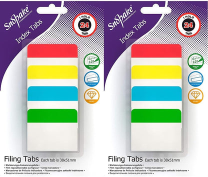 Snopake Filing Index Tabs – Durable, Repositionable & Perfect for Organization