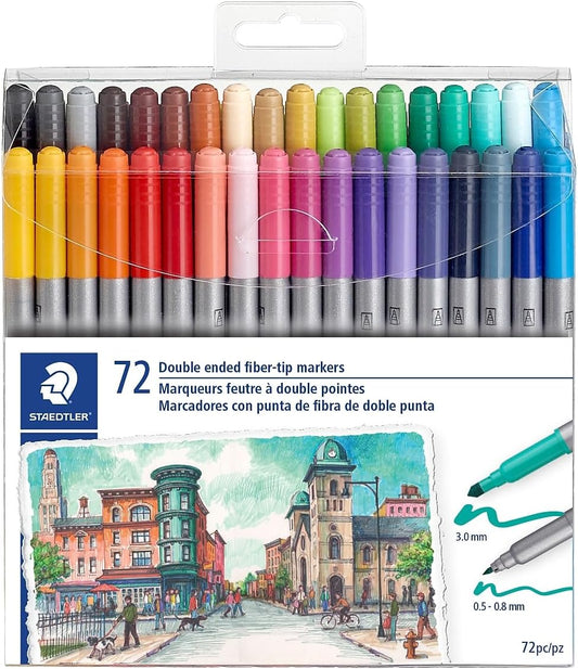 STAEDTLER Double-Ended Fibre-Tip Pens – Versatile & Vibrant for Creative Expression