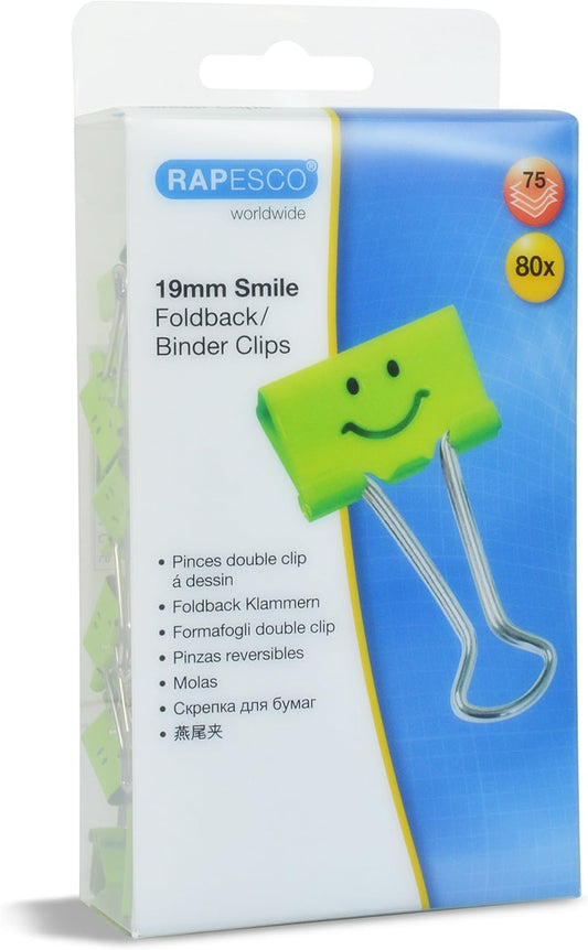 19mm Smiles Foldback Clips – Fun, Durable & Perfect for Organizing