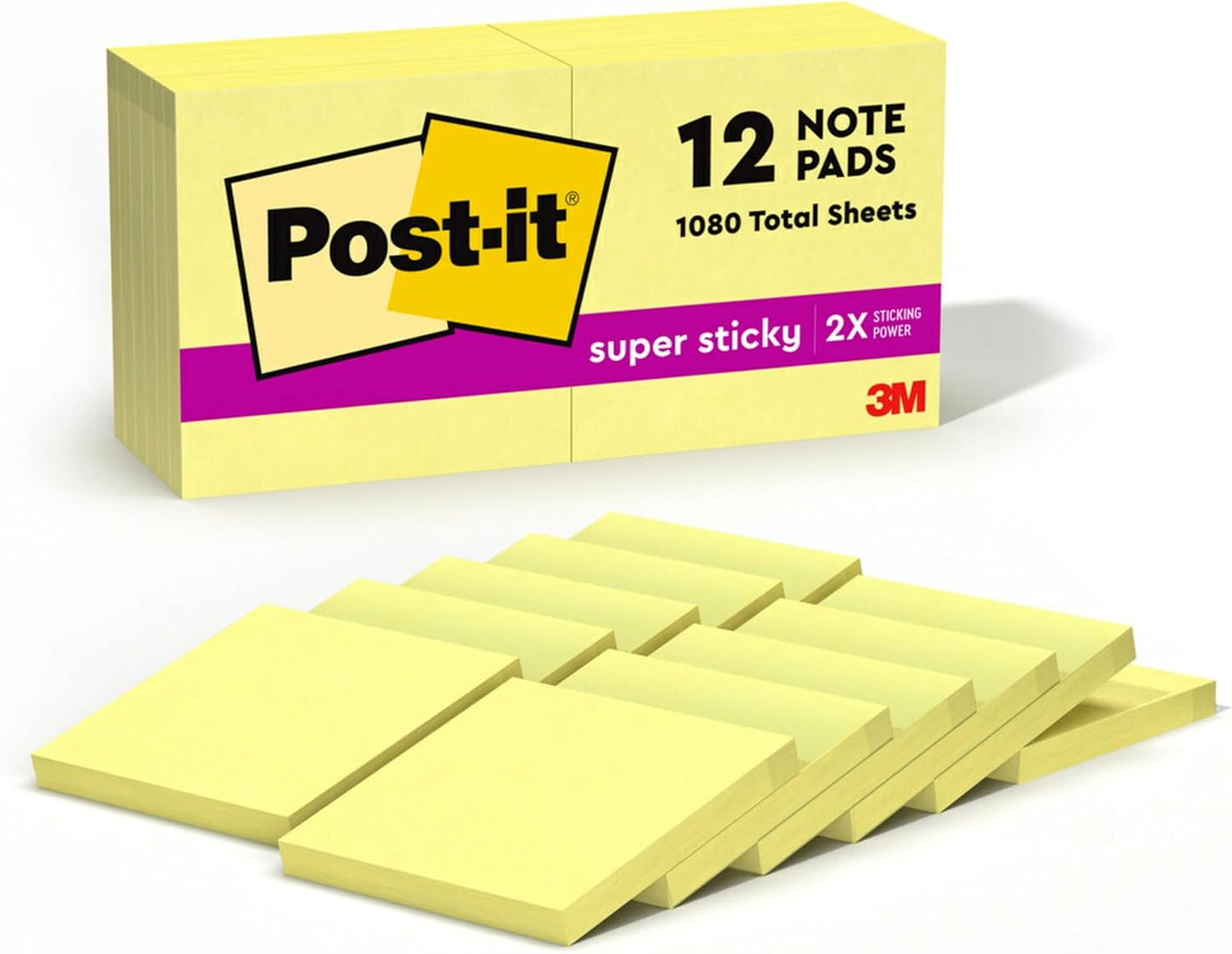 Post-it Super Sticky Notes – Extra Strong Adhesion for Hard-to-Stick Surfaces