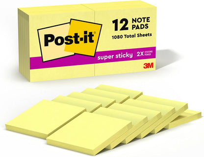 Post-it Super Sticky Notes – Extra Strong Adhesion for Hard-to-Stick Surfaces