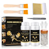 ROFPM Gold Leaf Adhesive Set, Water-Based Gilding Adhesive, 100Ml, 100 Gold Foil Transfer Sheets, 2G Silver Leaf, Craft, Home Decor, Art