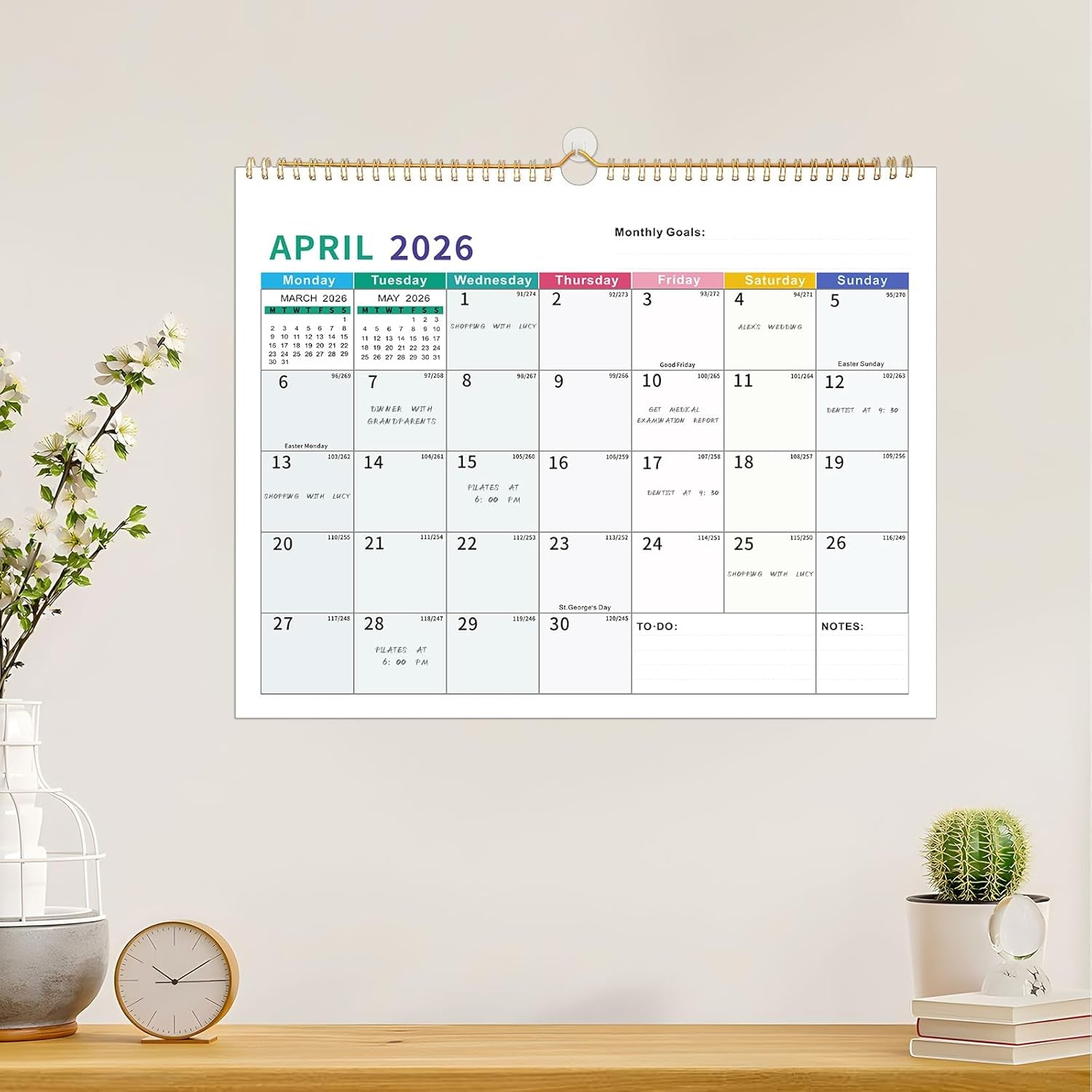 2025-2026 Wall Calendar – 18-Month Planner for Organization & Productivity