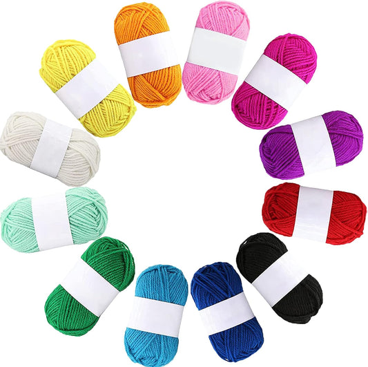 WenderGo 12-Color Acrylic Yarn Set – Soft, Durable & Perfect for DIY Crafts