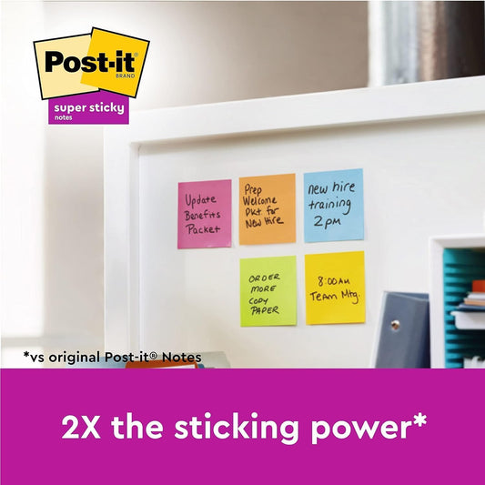 Post-it Super Sticky Notes – Extra Strong Adhesion for Hard-to-Stick Surfaces