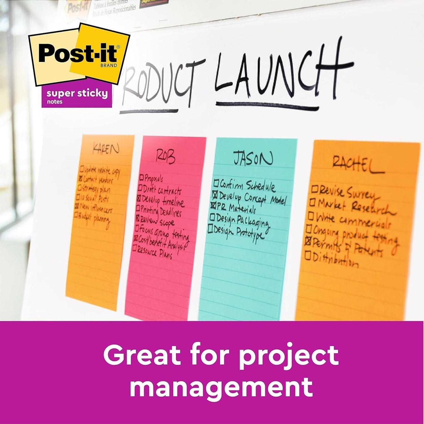 Post-it Super Sticky Notes – Extra Strong Adhesion for Big Ideas
