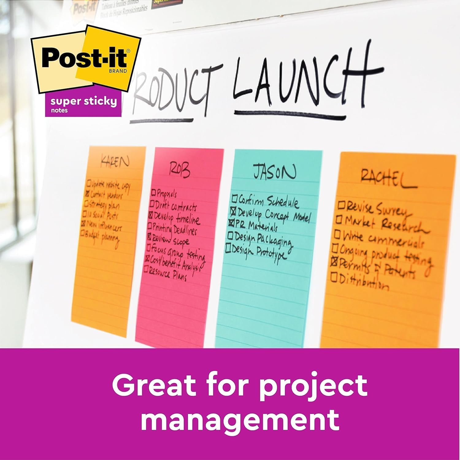 Post-it Super Sticky Notes – Extra Strong Adhesion for Big Ideas