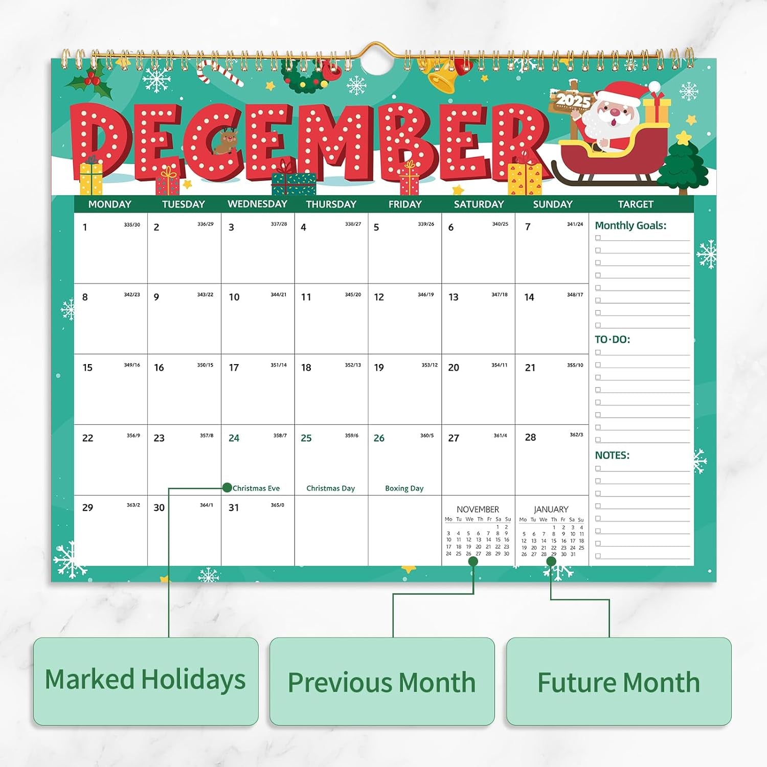 2025-2026 Wall Calendar – 18-Month Planner for Organization & Productivity