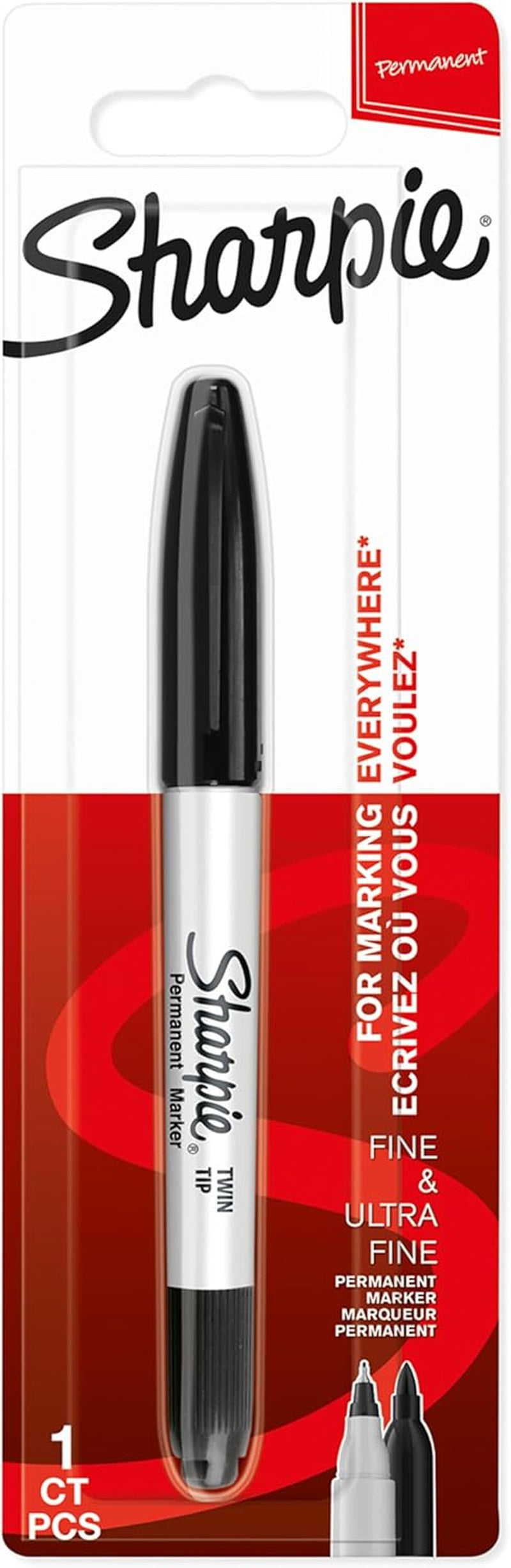 Sharpie Permanent Markers | Ultra Fine Point for Precise Marks | Assorted Colours | 12 Marker Pens