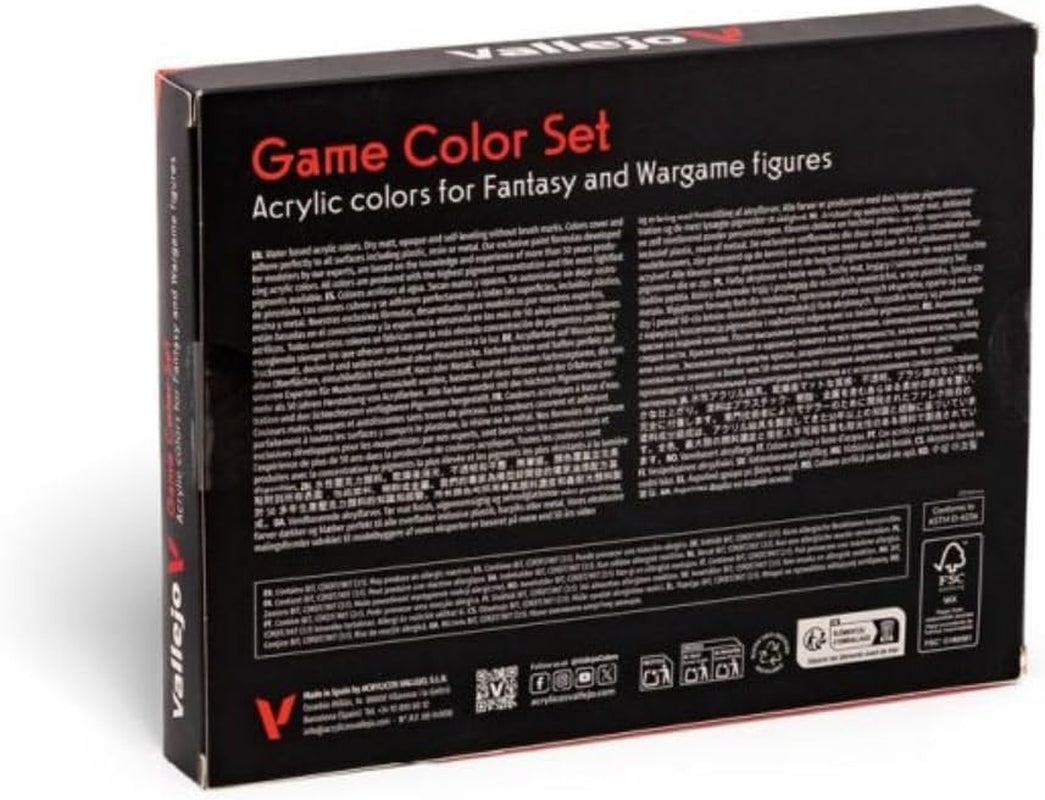Vallejo Game Color Introduction Acrylic Paint Set – Perfect for Fantasy Miniatures