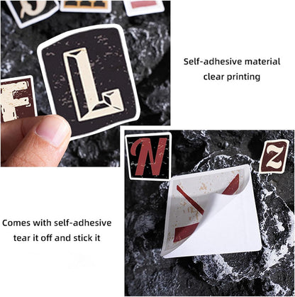 Vintage Alphabet Letter Stickers – 104 Sheets