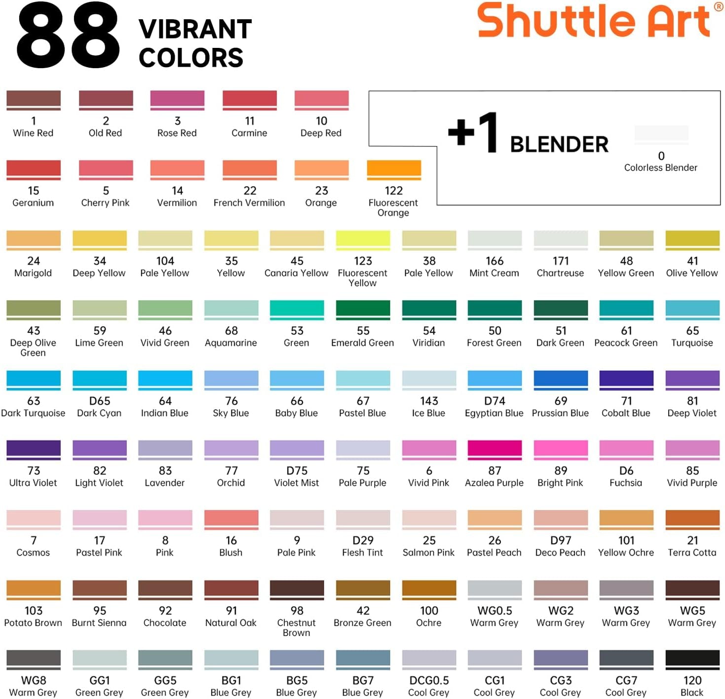 Shuttle Art 89-Piece Dual Tip Marker Set