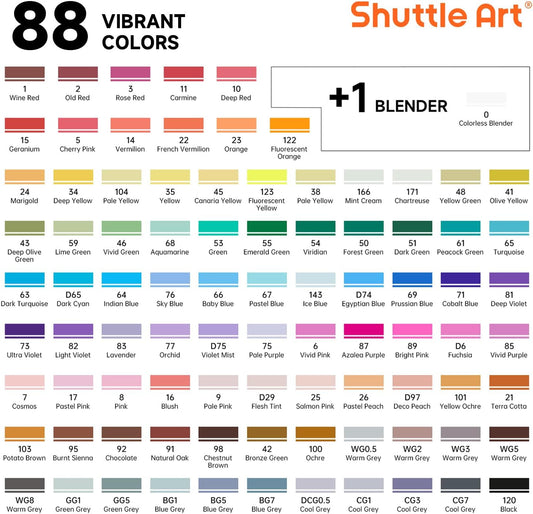 Shuttle Art 89-Piece Dual Tip Marker Set