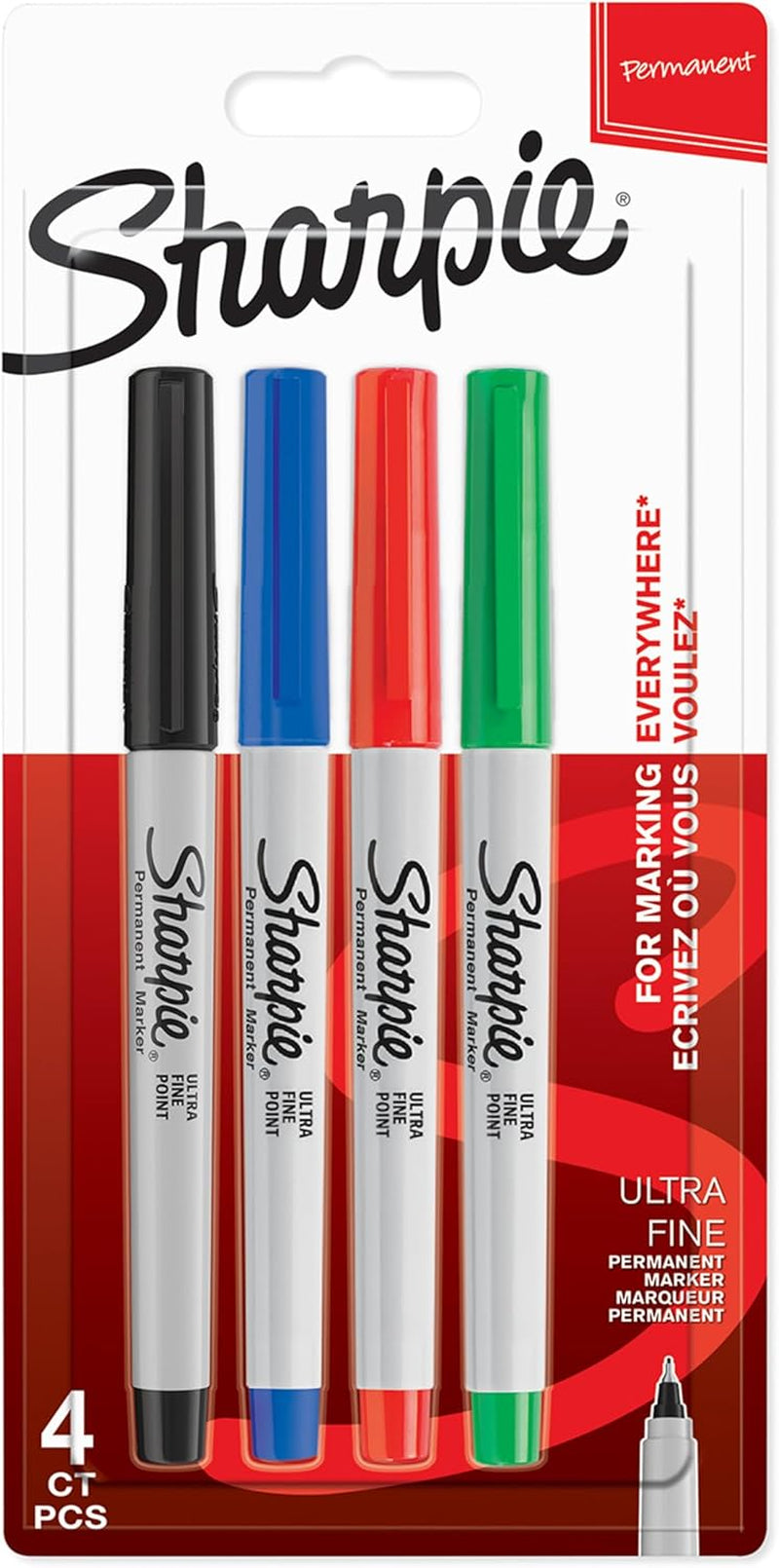 Sharpie Permanent Markers | Ultra Fine Point for Precise Marks | Assorted Colours | 12 Marker Pens