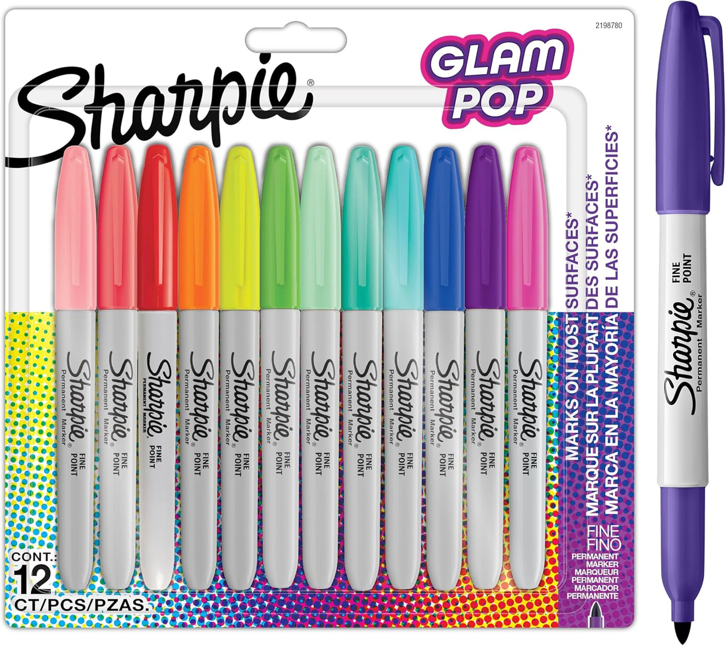 Sharpie Permanent Markers | Fine Point for Bold Details | Electro Pop & Assorted Original Colours | 24 Marker Pens