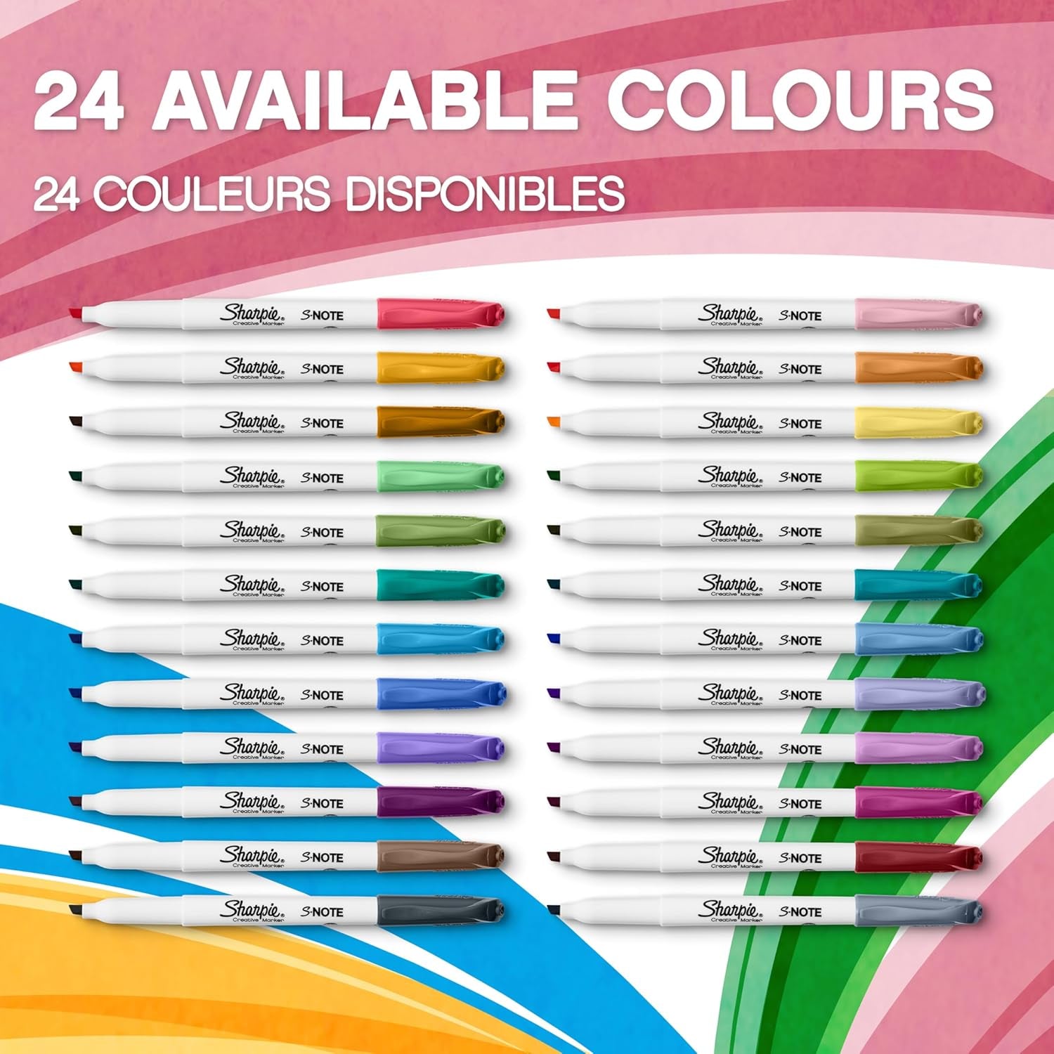 Sharpie S-Note Highlighter Pens | Part Art Marker Pen, Part Highlighter to Draw, Write & More | Assorted Pastel Colours | Chisel Tip | 12 Count