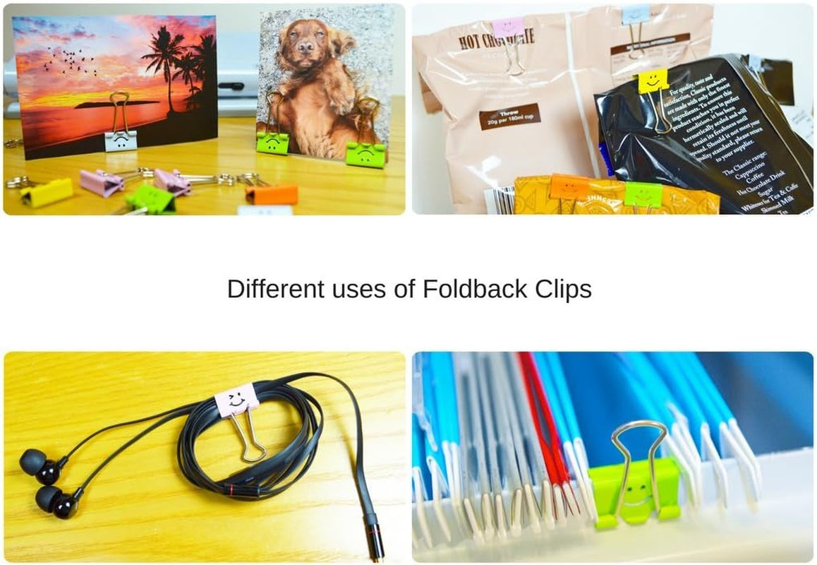 19mm Smiles Foldback Clips – Fun, Durable & Perfect for Organizing