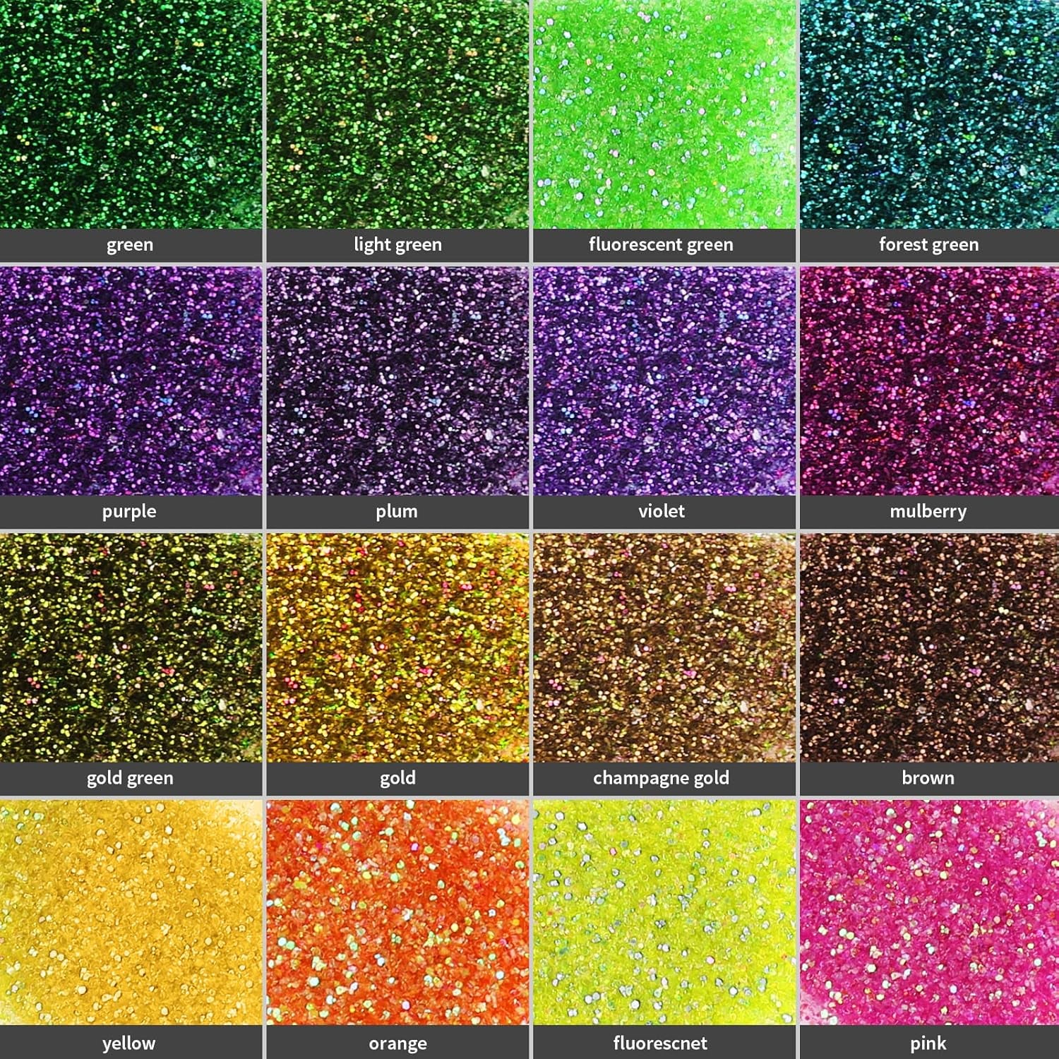 Fine Glitter Set – 32 Colours for Crafts, Resin & Beauty (7.6g Each)