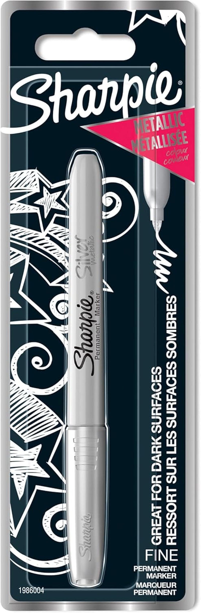Sharpie Permanent Markers | Fine Point for Bold Details | Assorted Metallic Colours | 3 Marker Pens