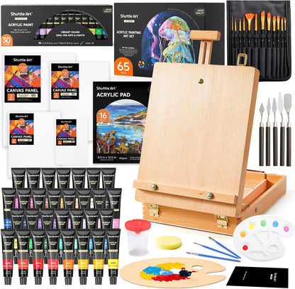 Shuttle Art 59-Piece Acrylic Painting Set – Complete Art Kit for Beginners & Professionals