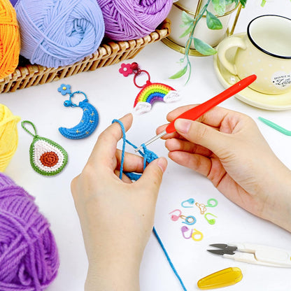 INSCRAFT 20-Color Crochet Yarn Kit – Complete Set for Beginners & Experts