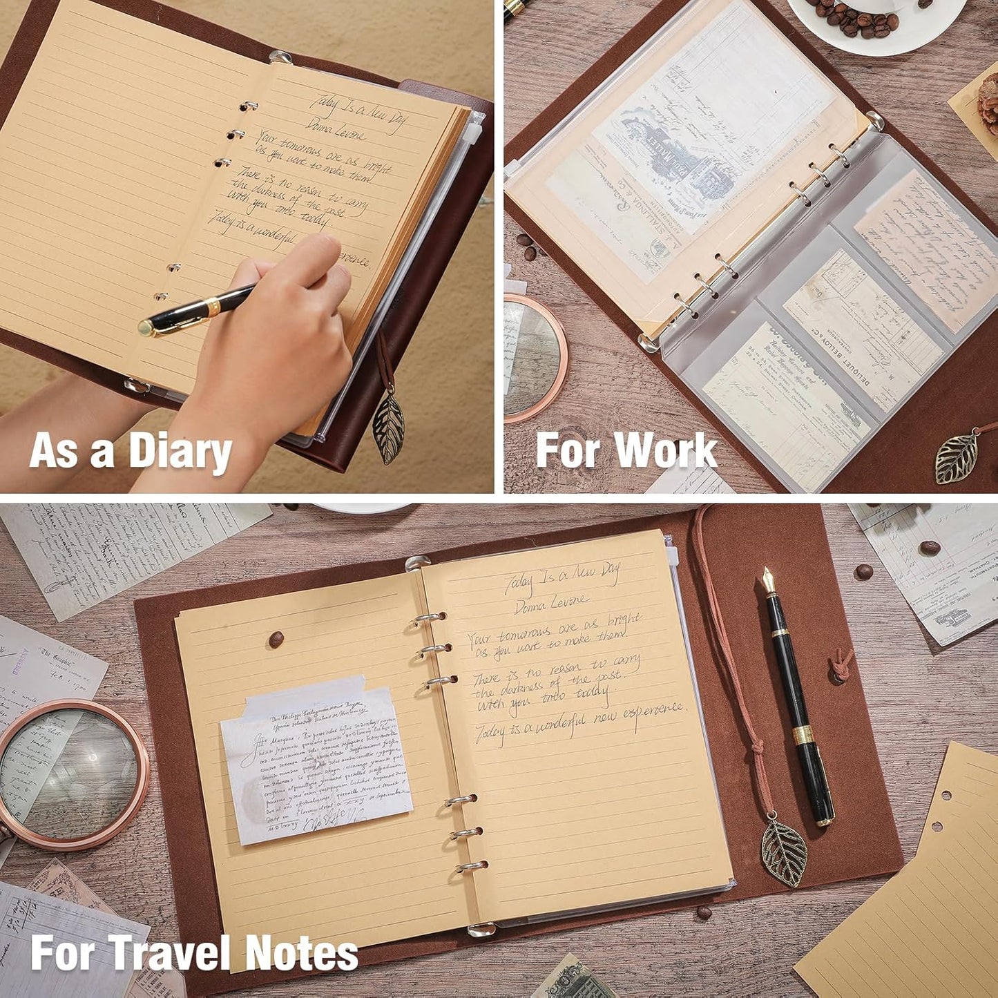 A5 Leather Travel Journal – Elegant, Refillable & Perfect for Everyday Use