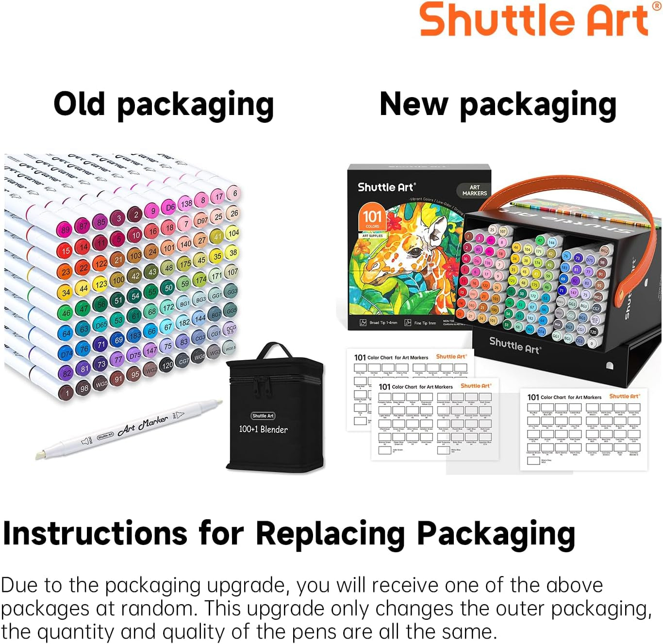Shuttle Art 100-Colour Dual Tip Marker Set + Blender