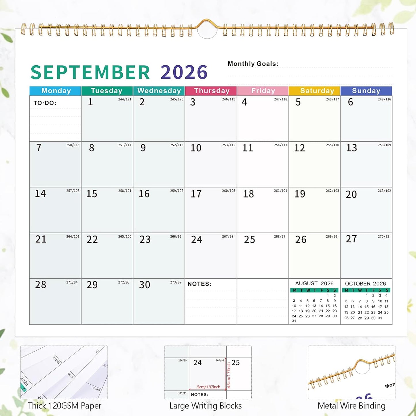 2025-2026 Wall Calendar – 18-Month Planner for Organization & Productivity