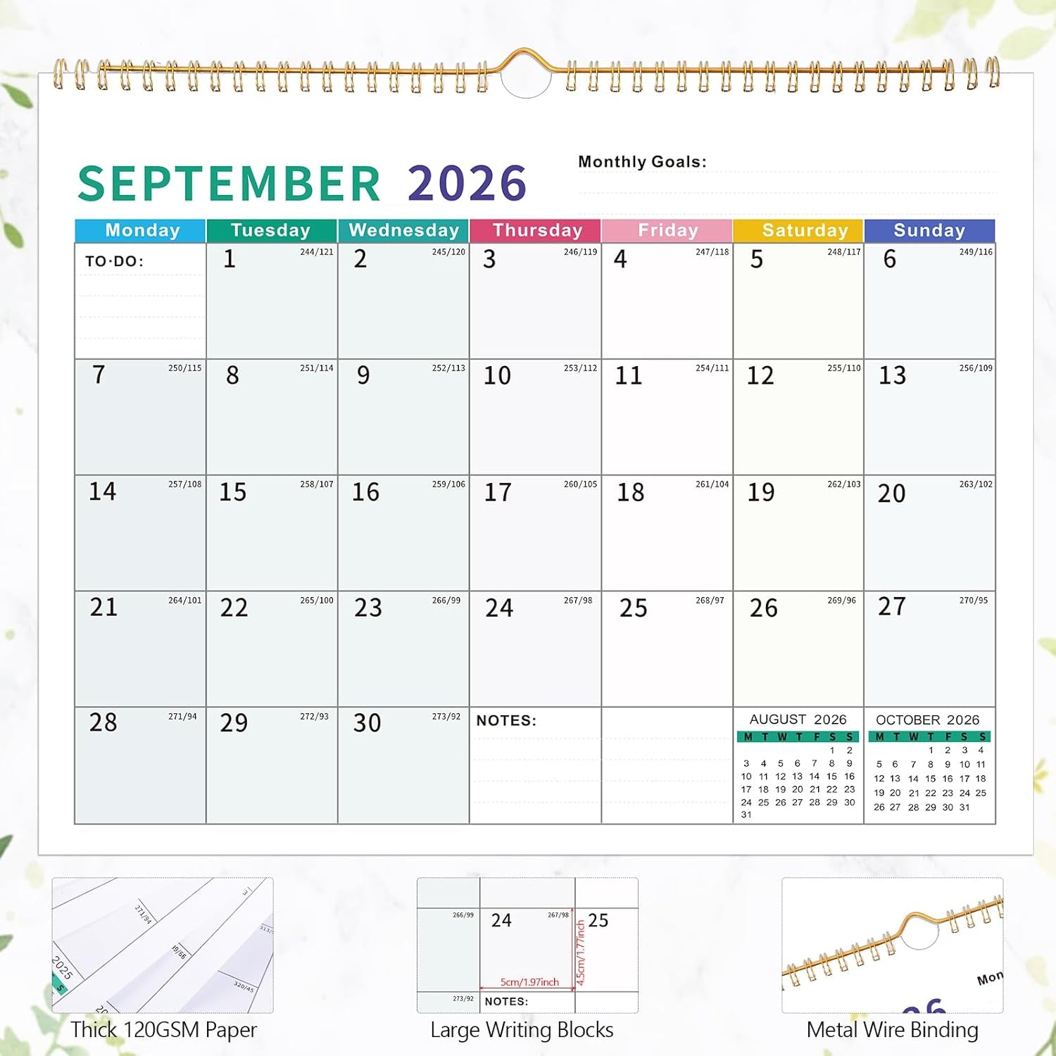 2025-2026 Wall Calendar – 18-Month Planner for Organization & Productivity