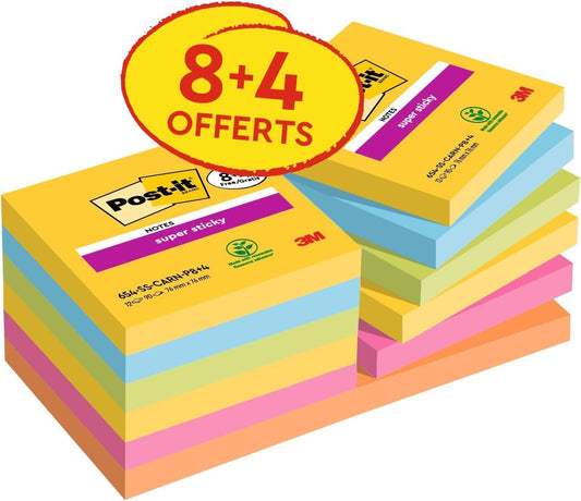 Post-it Super Sticky Notes – Extra Strong Adhesion for Hard-to-Stick Surfaces
