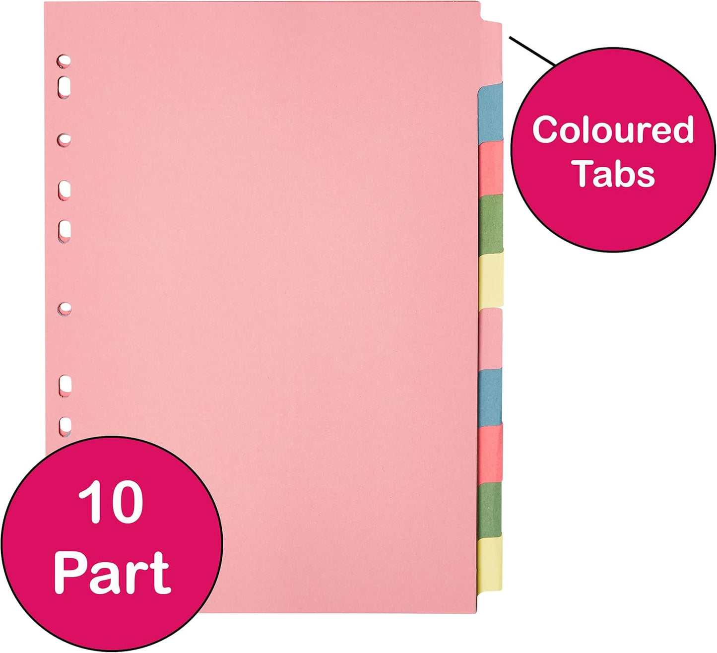 A4 10-Part File Dividers – Pack of 5 for Efficient Organization