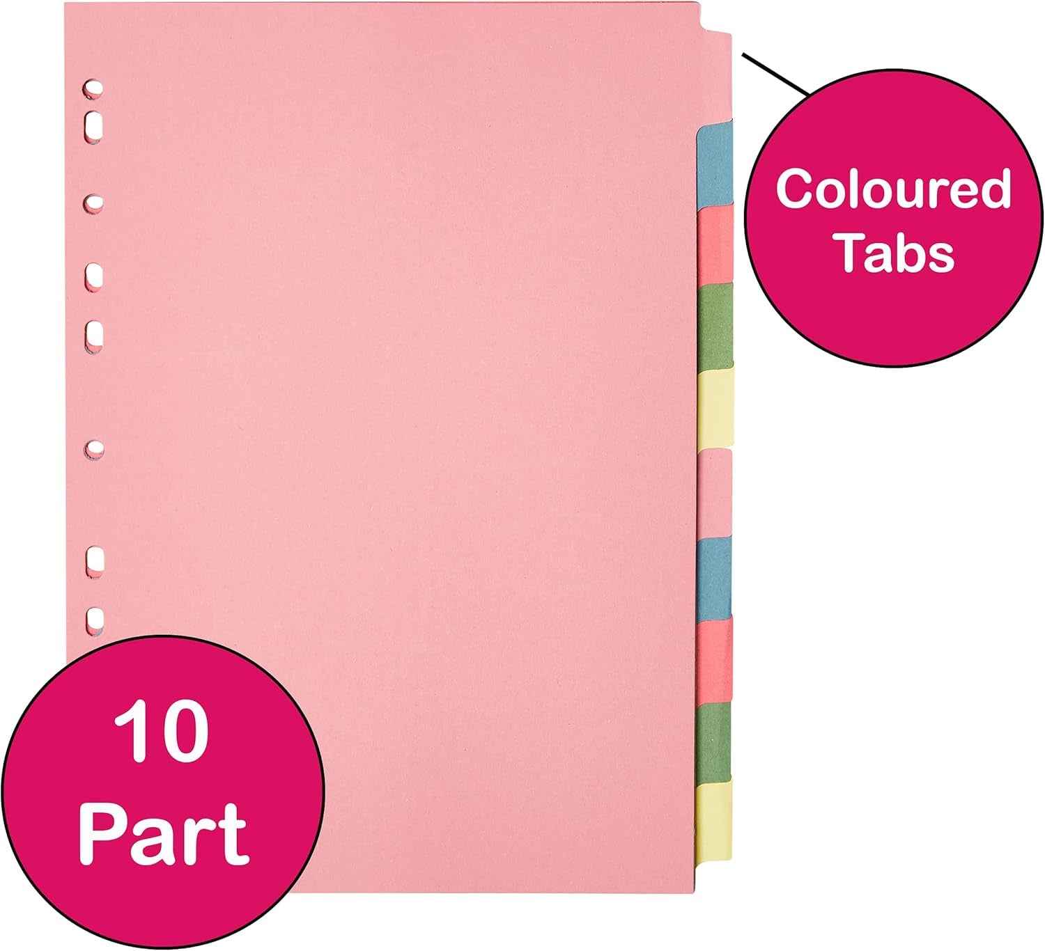 A4 10-Part File Dividers – Pack of 5 for Efficient Organization