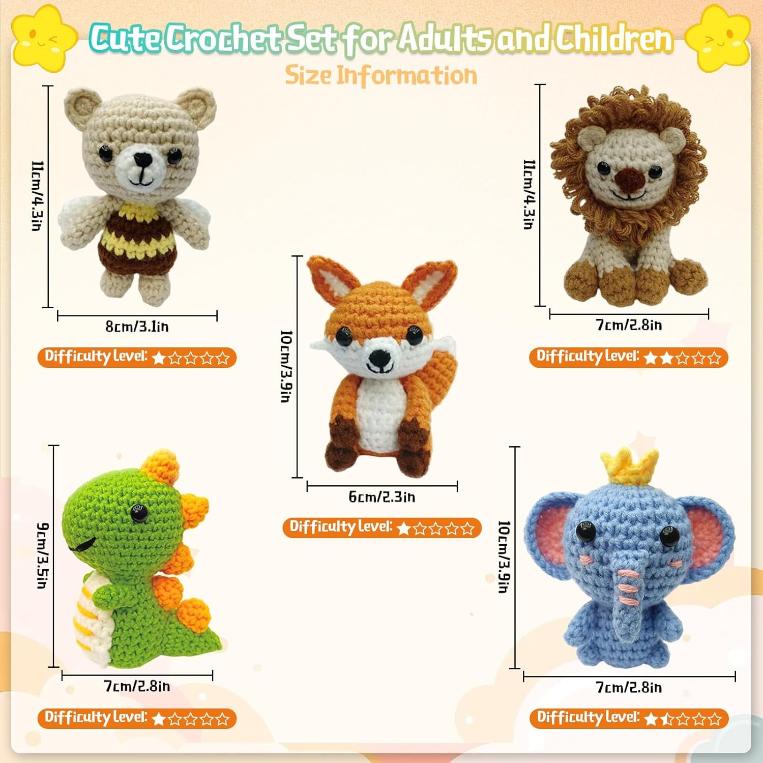 Beginner Crochet Animal Kit – Learn, Create & Make Adorable Plush Friends