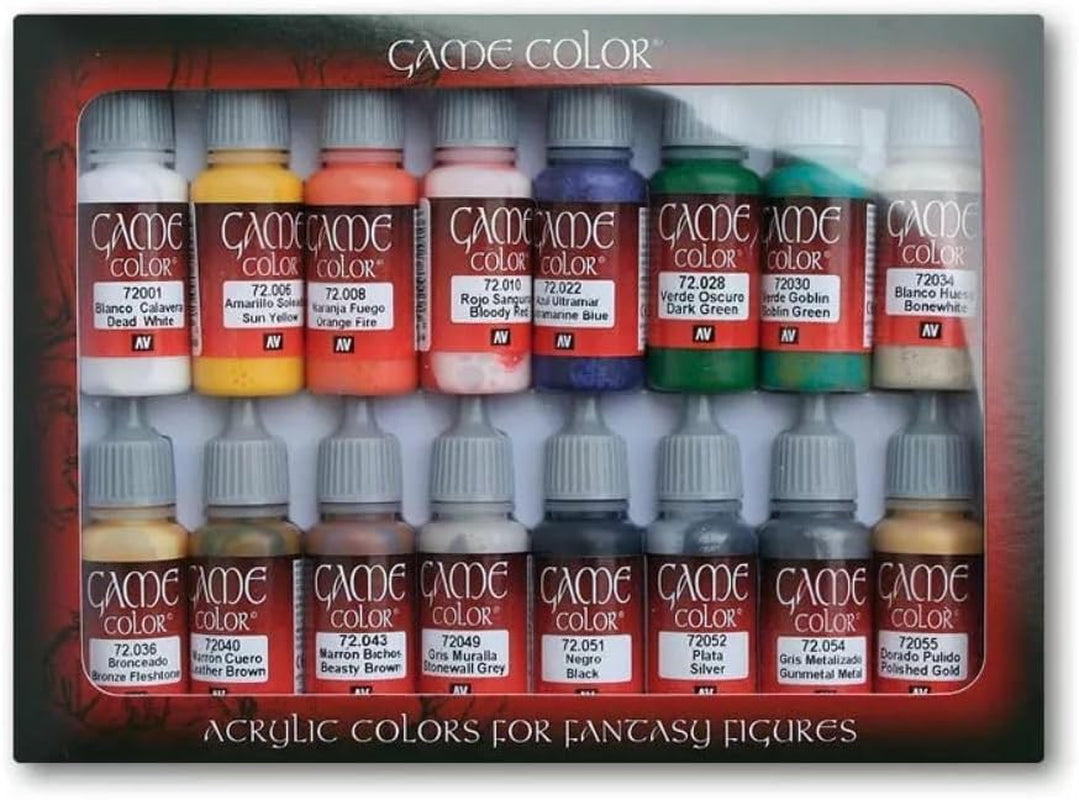 Vallejo Game Color Introduction Acrylic Paint Set – Perfect for Fantasy Miniatures